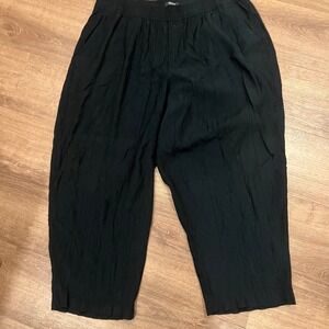 Madewell Pullon Black wide leg pants with pockets Sz PXXL